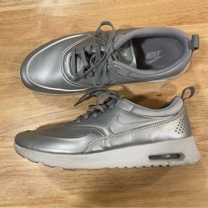 Nike Air Max Thea Silver Chrome Tennis Shoes